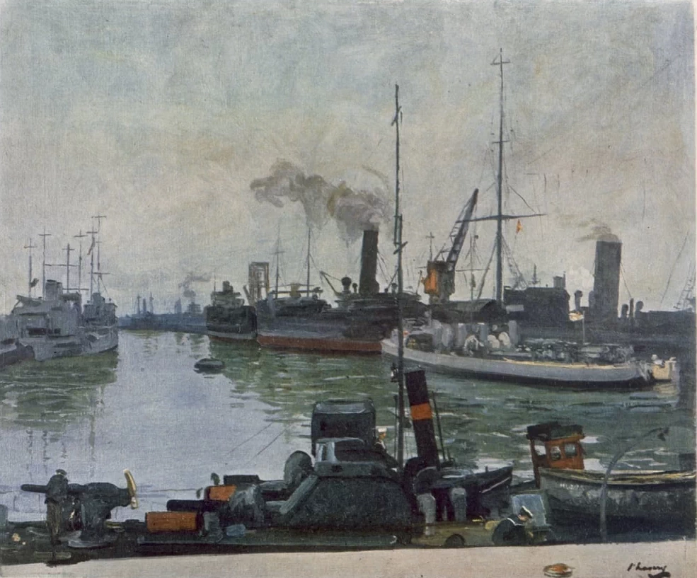 Patrol Boats, di British Artists at the Front, 1918